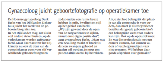 gynaecoloog juicht geboortefotografie op operatiekamer toe